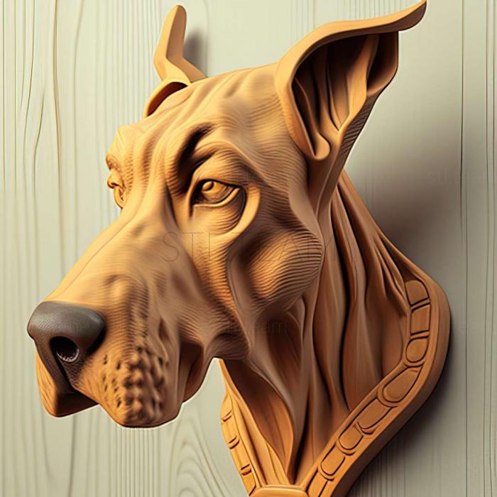 3D model Great Dane dog (STL)